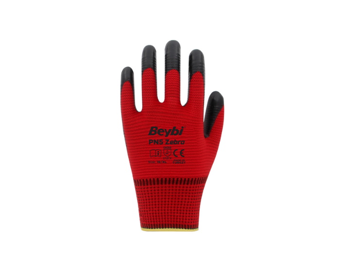 BEYBİ PN5 ZEBRA ELDİVEN (KIRMIZI) 12'Lİ